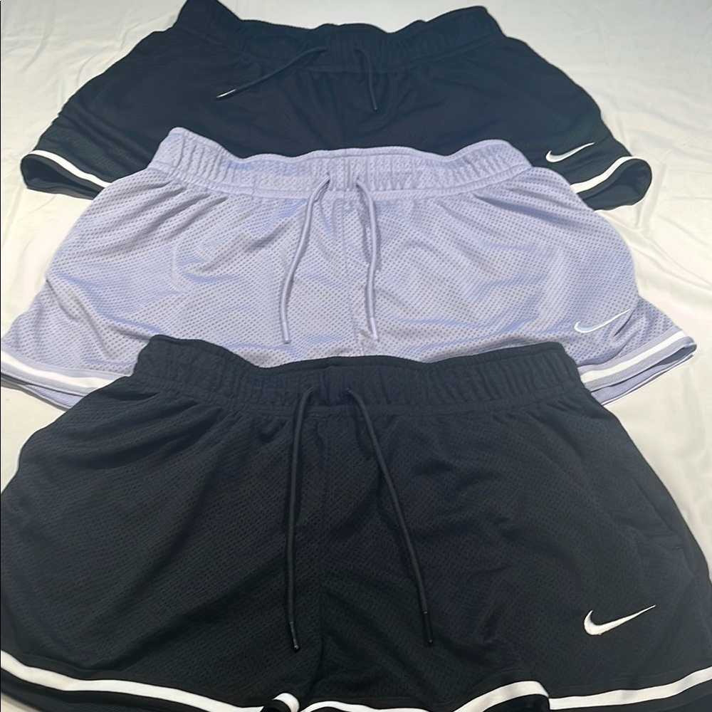 Nike Women's Shorts Trio in Black & Purple/Gray